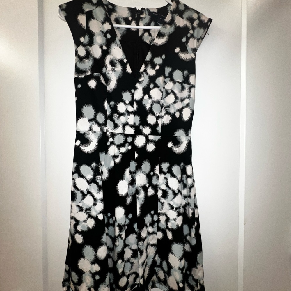 French Connection Black and White Sheath Mini Dress